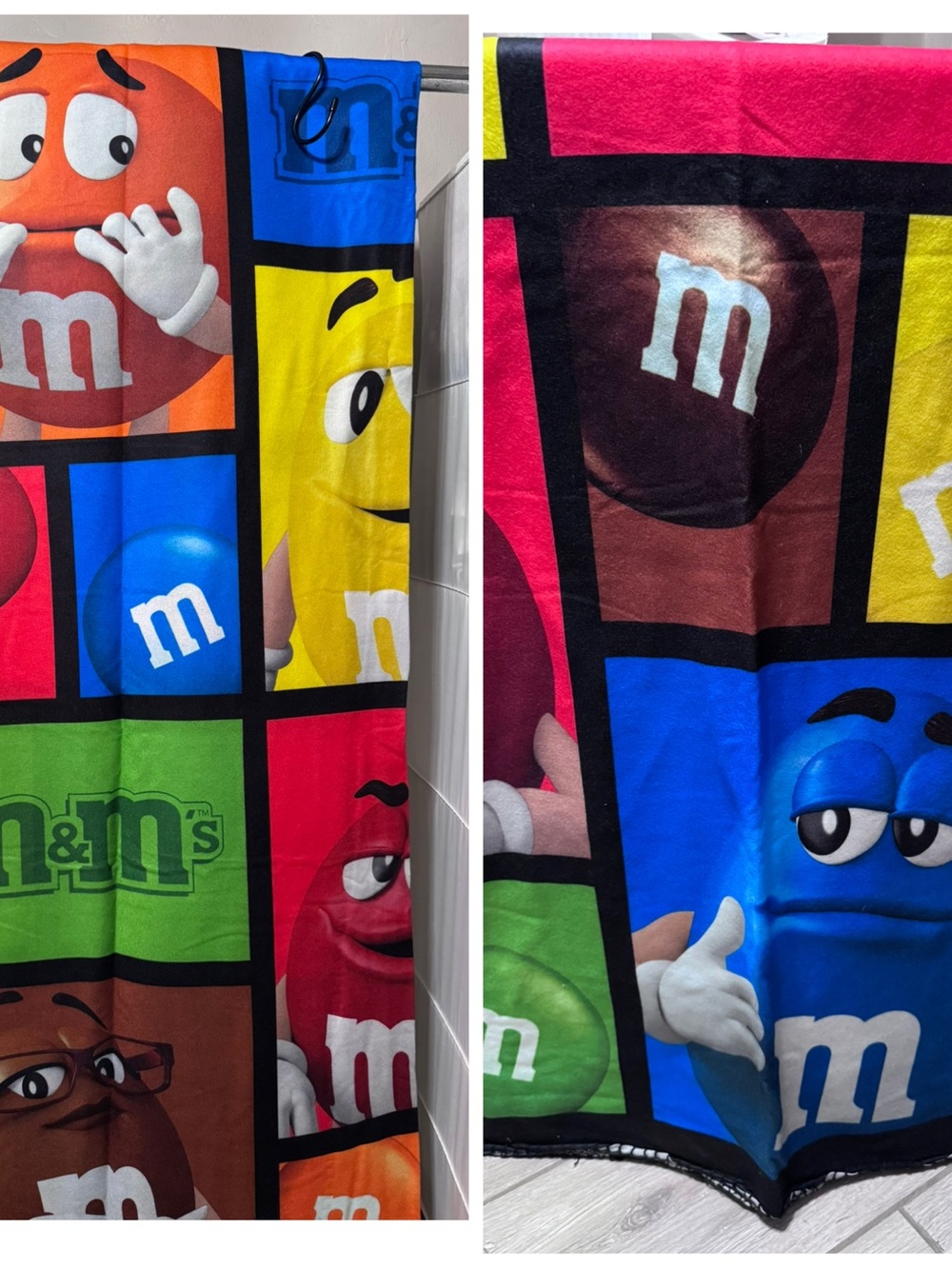 NWOT M&M'S Colorblock Character Throw Blanket - Bright M&M Panels